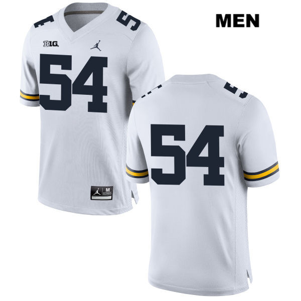 Men's NCAA Michigan Wolverines Kraig Correll #54 No Name White Jordan Brand Authentic Stitched Football College Jersey KI25S62CT